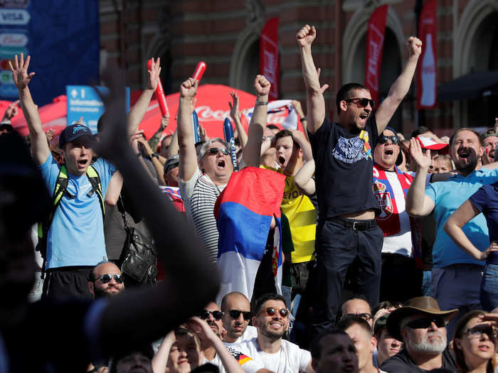 Things get pretty wild when a team scores a goal. "It is a real party atmosphere, I guess because of the mix of people from all over the world who are there to celebrate their love for football in a very relaxed and friendly way," Beatriz Andrade, a Brazilian fan who has been to Fan Fests during the last three World Cups, told FIFA.