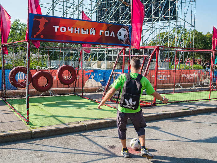 Or test your accuracy at this tire-goal penalty shootout. I don