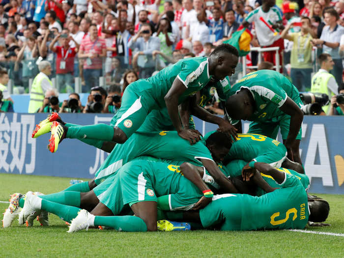 The first goal came in the 37th minute, and it was Senegal! The referees scored it as an own-goal against Thiago Cionek, but I thought that was cheap ruling. It seemed like Idrissa Gueye