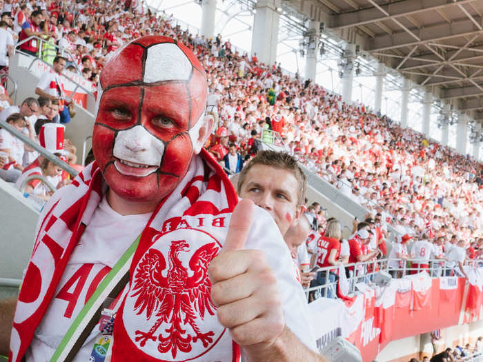 At least the Poland fans were super-friendly. I was surprised. I