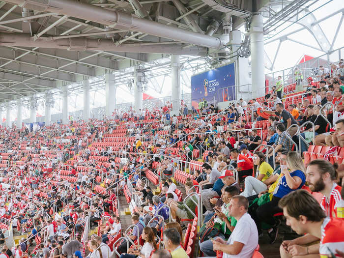 By the time I got to my seat around 4:30 p.m., the stadium was already half-full. No one wants to be late to a World Cup match.