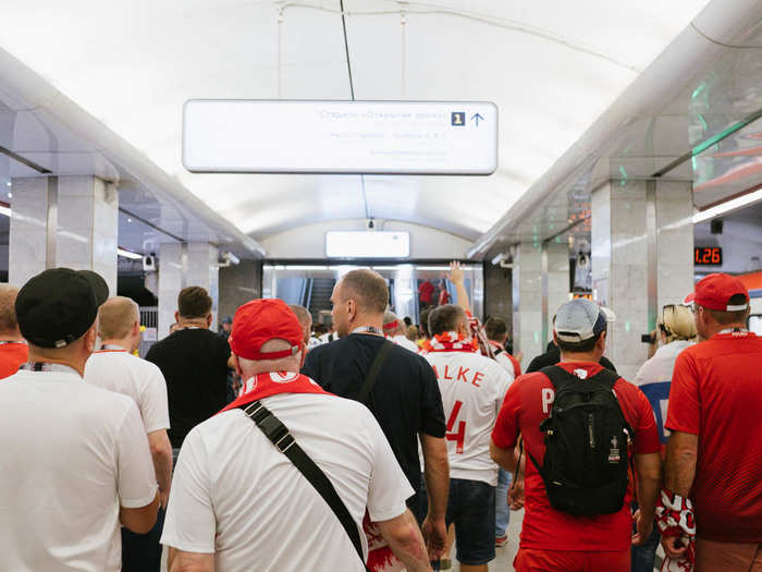 The Spartak station was packed when my train got in at around 3:30 p.m. The game wasn