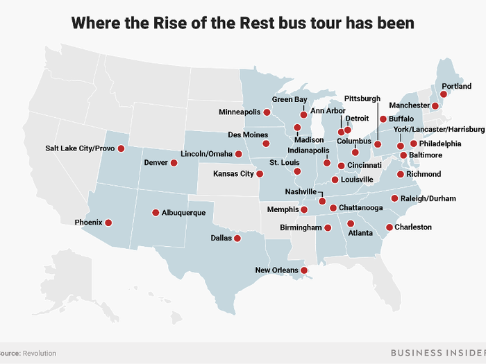 The Rise of the Rest bus tour has now been in 38 cities across 26 states. The team is already considering where to head next.