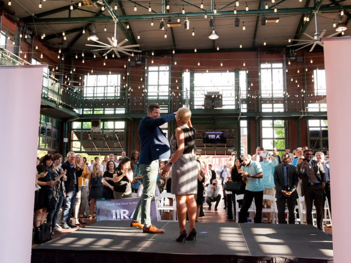 That evening, we outlasted a loud thunderstorm and headed to the pitch competition, where a couple hundred locals arrived to show their support. It was like a kinder, shorter version of "Shark Tank."