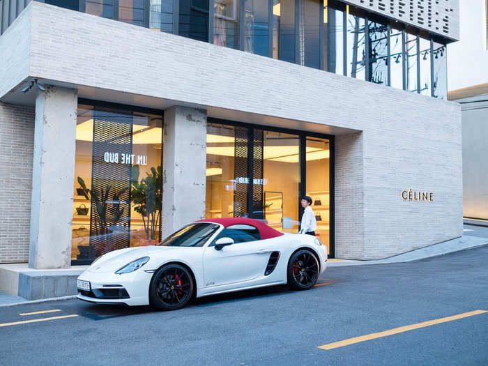 No really, anywhere. A clerk from Celine was standing outside walking around this Porsche with a bewildered look on his face. I