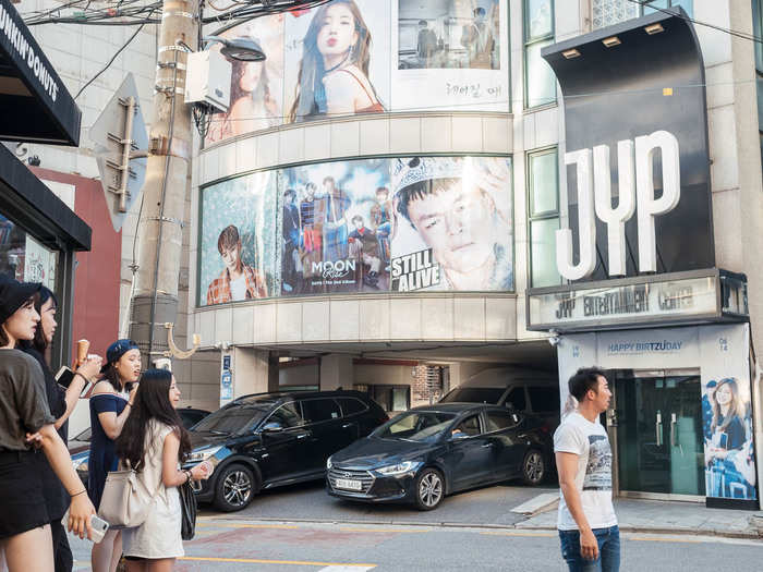 JYP is the second biggest K-pop label and is frequently visited by locals and tourists trying to catch a glimpse of a celebrity.