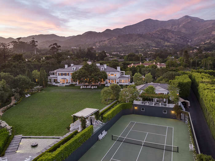 The estate sits on 3.4 acres of land and totals 10,000 square feet of living space, offering ocean and mountain views. "I always wanted that house where everybody wants to go," Lowe told Architectural Digest.