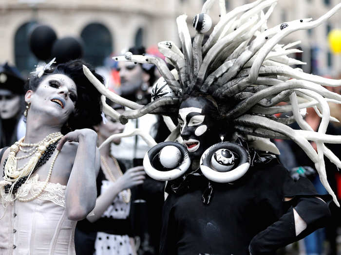 The costumes at the parade in Brussels were a bit more involved.