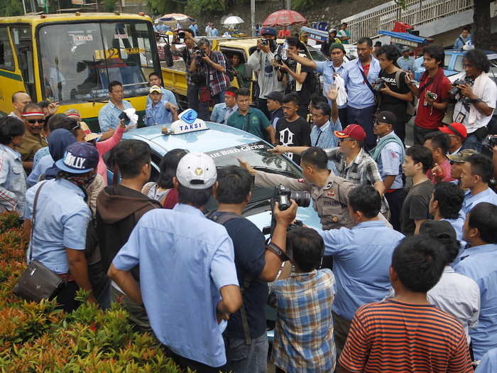 The most brutal incident in Bali came last year when an Uber driver was beaten and his car smashed for trying to pick up a passenger in south Bali.