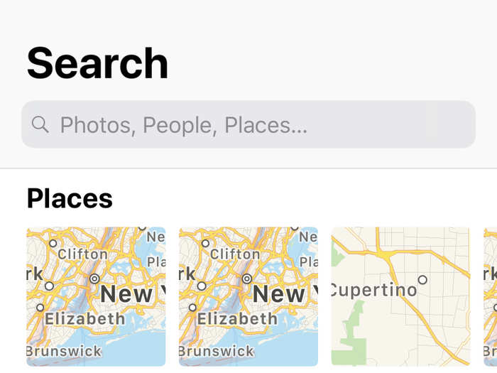 12. Apple photos is getting better, with search suggestions for people, places, and activities.