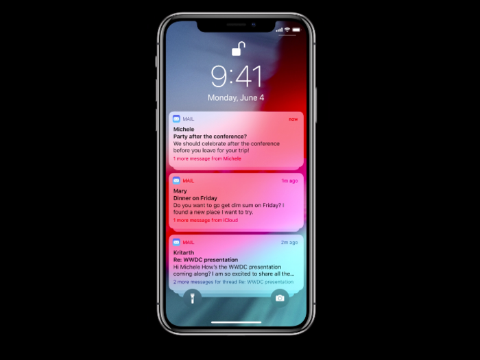 3. Now notifications from the same apps will be stacked on your lock screen.
