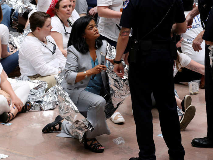 Rep. Pramila Jayapal, who serves the 7th Congressional District of Washington state, was among those arrested by Capitol Police