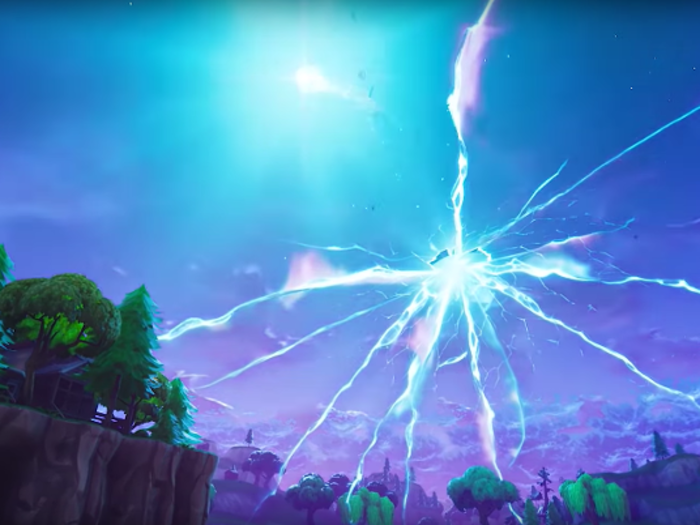 After traveling in and out through a few more rifts in the space-time continuum, the rocket eventually careened into an invisible dome above the center of the map, causing a large crack to form in the sky. The sun rose shortly afterward, and the rocket was gone.