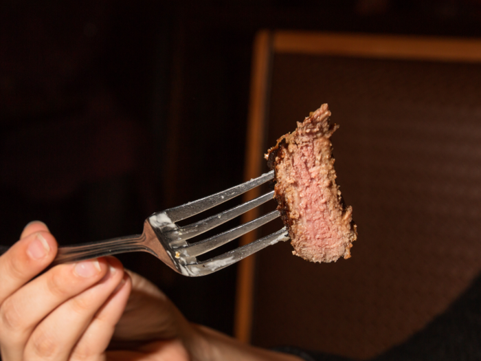 Ordering the steak, which is served with mashed potatoes and green beans, we felt as if we got our money