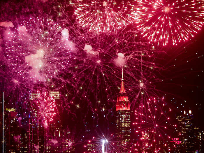 Red fireworks come from a common element called strontium.