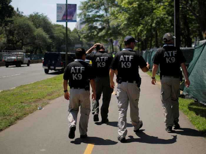 In preparation for major fireworks displays, some larger cities beefed up their security. Here are federal agents arriving in Boston, Massachusetts, on Tuesday.