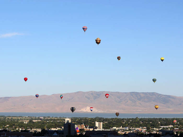 Provo, Utah, kicked off the day by launching hot-air balloons into the sky at sunrise.