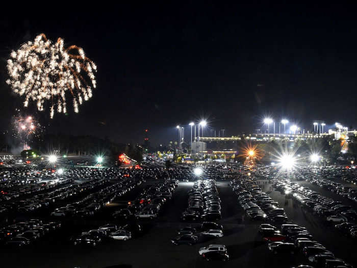 Later, fireworks rang out over the stadium.