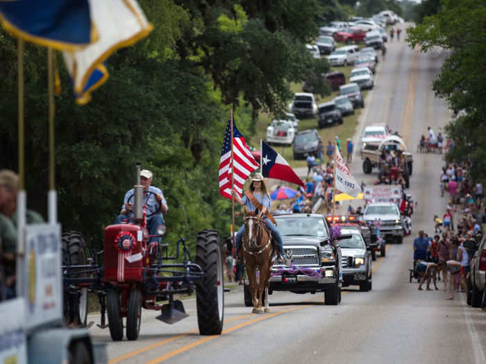 And in Texas, the 168th annual Round Top Fourth of July Parade marched down the street.