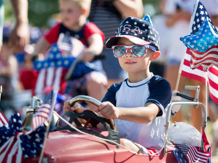 In South Carolina, residents gathered for a street party and parade.