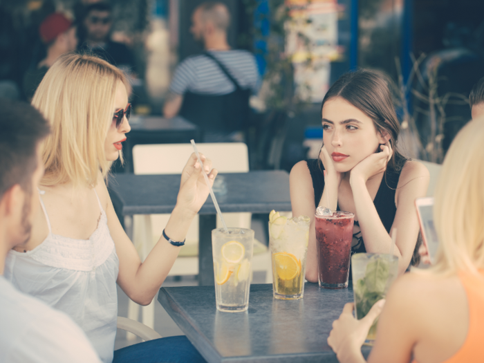 Two women walk into a bar and talk about the Bechdel test.