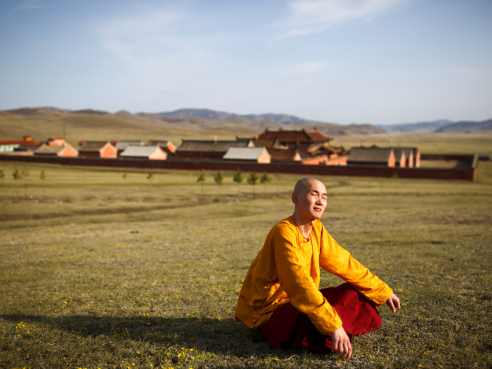 29-year-old Lobsang Tayang is four years into his studies, but has already been tasked with teaching two younger students — a role that generally requires two decades of experience.