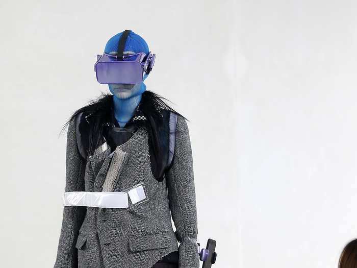 Another big tech trend on the Margiela runway: iPhone holsters. Models wore them on their wrists ...