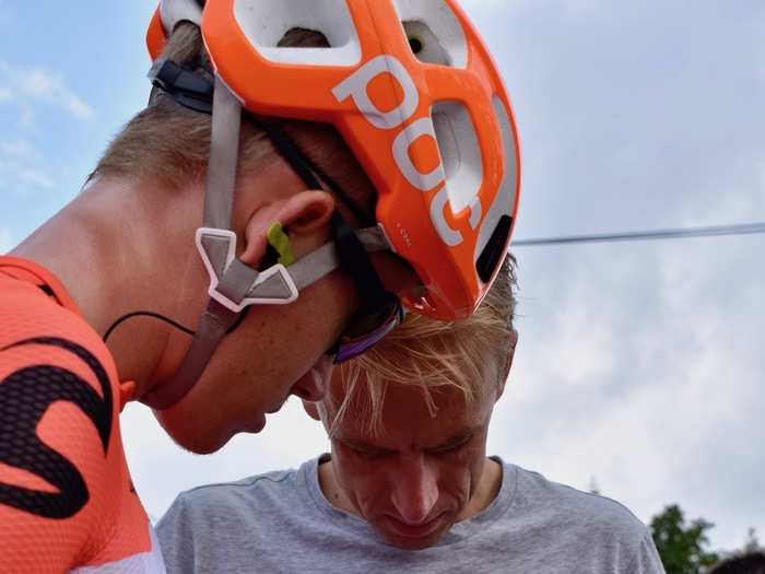 While the team took a short break, Craddock had head director Charly Wegelius, a Finnish-born Briton, help him adjust his race radio ...