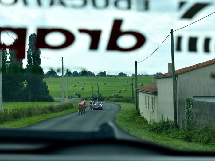 But once we got out more into the countryside, the riders picked up speed ... they cruised along at 25 mph but hit 50 mph when they put the hammer down — part of a few 10-minute efforts that helped simulate race pace and open the legs ...