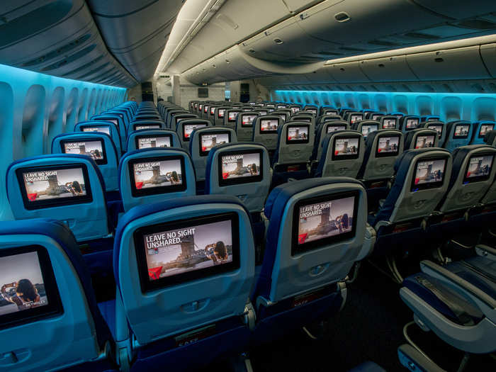 Every seat in Main Cabin (coach) includes an 11-inch screen to watch movies, shows, and sports.