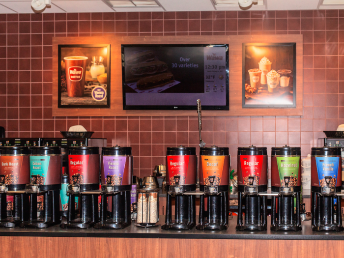 The coffee station is equally bountiful, something crucial to a well-regarded highway pit stop. Espressos and lattes are offered in addition to the wide range of blends.