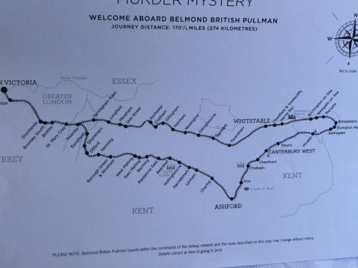 Our welcome pack included a map of our route. We