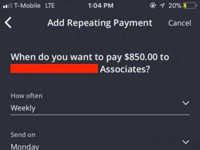 You can send checks and pay your bills on the app.