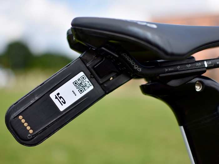 A telemetry sensor is installed under each Tour rider