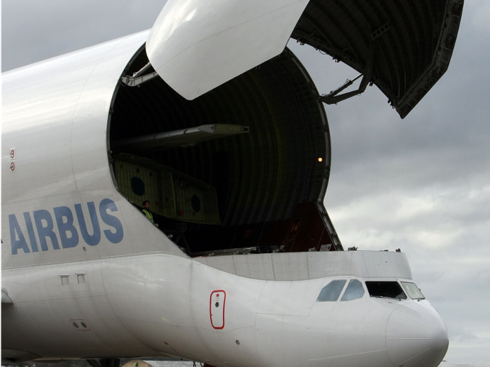 The Beluga and its rotund cargo compartment has hauling power.