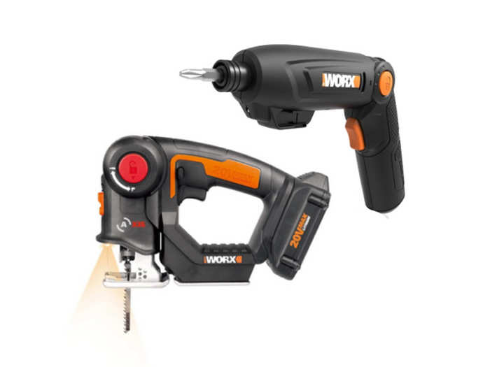 WORX 20v Axis Cordless Reciprocating & Jig Saw + 8V Cordless Impact ForceDriver