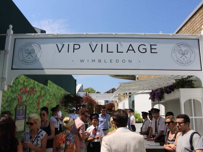 After picking up my ticket at Gate 9 and going through a security check, I entered the Wimbledon VIP Village.