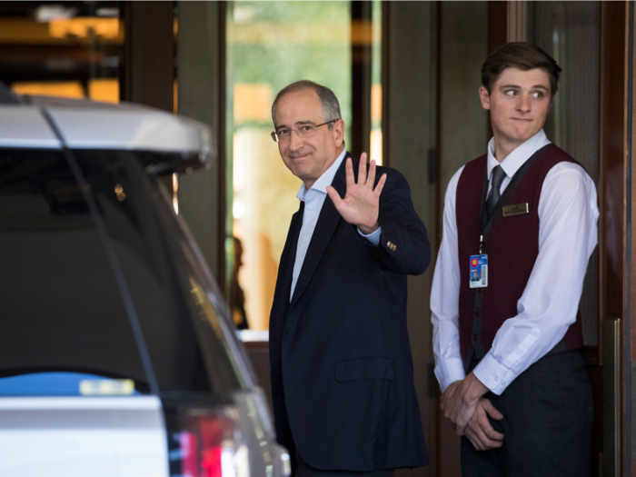 Comcast CEO Brian Roberts arrives at the conference.