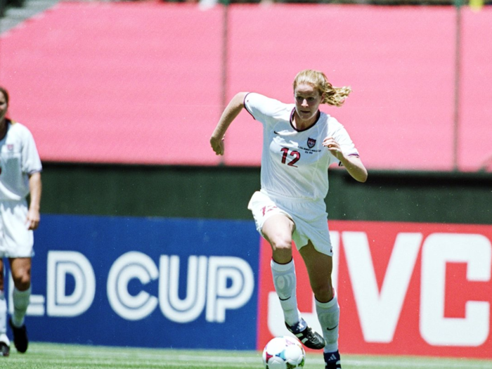 Cindy Parlow was a forward who was substituted out in the second half.