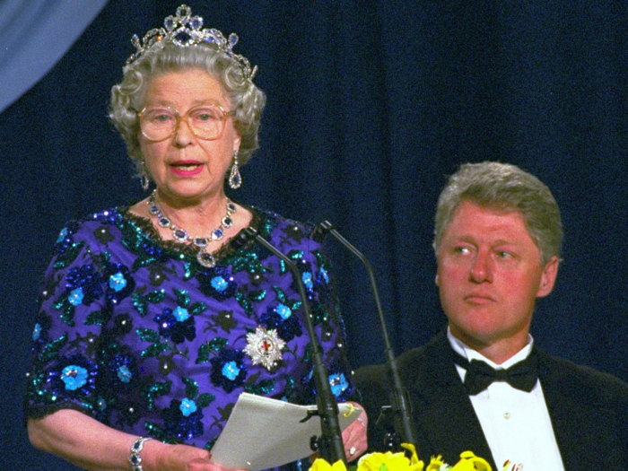 President Bill Clinton and Queen Elizabeth attended a 1994 dinner in Portsmouth, England to commemorate the 50th anniversary of the D-Day landings in Normandy. The following year, Clinton met the Queen again on a trip to London.