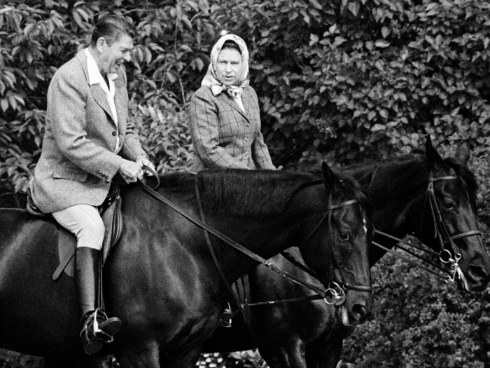 During a June 1982 visit to Windsor Castle, President Ronald Reagan rode horses with the Queen. It was one of many times the two would meet over the years.