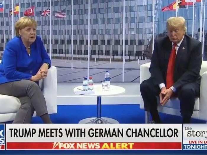 Before the NATO summit even formally began, Trump made another jab at Germany. "Germany is totally controlled by Russia," he said. "Because they