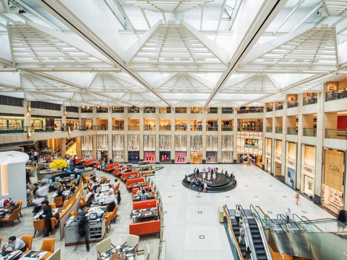 The Landmark in Hong Kong, also known as "Central," has a ton of designer stores, including a Louis Vuitton flagship store.