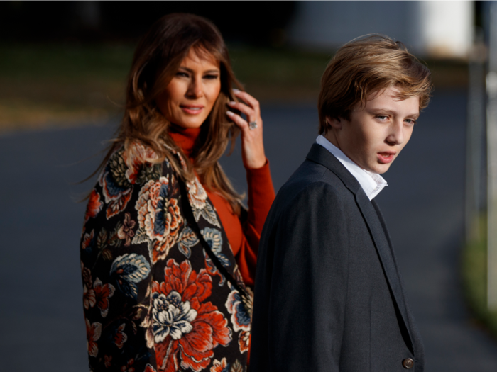 Melania is a full-time mom and likes to be hands-on, so she refuses to spend money on a nanny. She does indulge son Barron Trump in a lavish lifestyle, dressing him in suits and moisturizing him with her brand