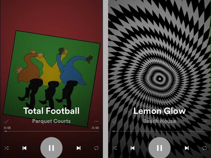 But Spotify has a few additional features — like moving, gif-like album art on certain songs.