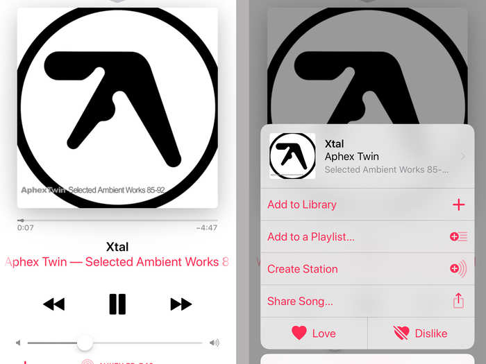 As far as the music-playing interface goes, both apps pretty much look the same.