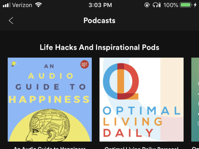 Spotify has podcasts built into the app.