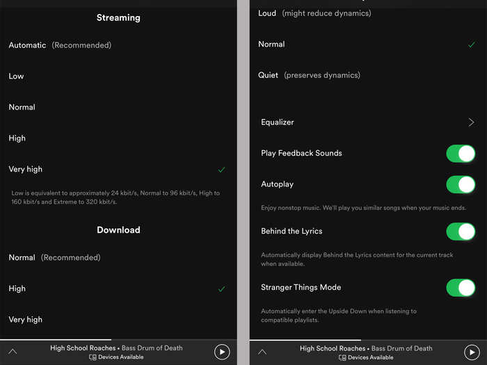 Spotify allows you to pick exactly what kind of audio quality you want, whether you