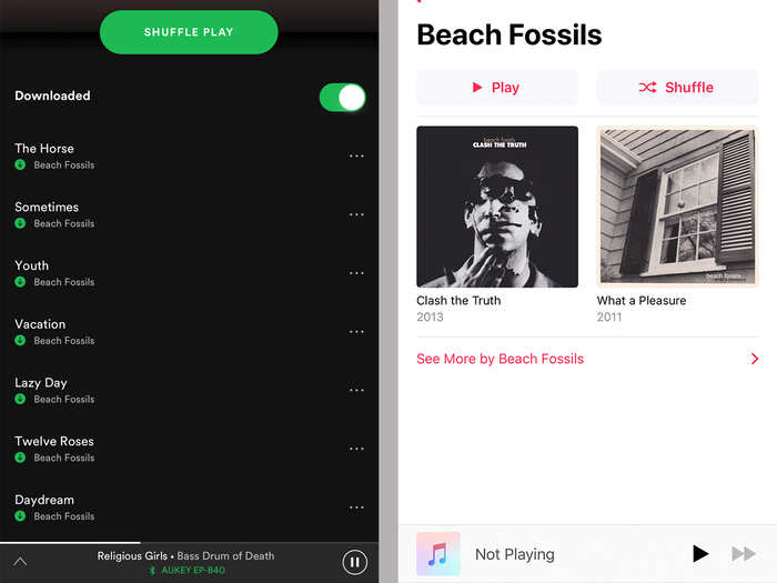 Apple does beat Spotify in another area though — user interface.