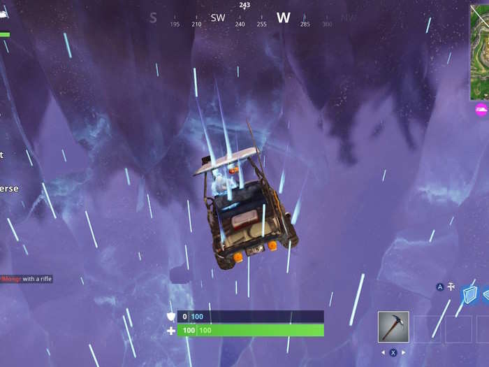 Turns out, they can! I flew through time and space with my golf cart in tow, only to be spat back out by a rift floating above the mountain.